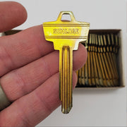 50x Schlage 35-202 Key Blanks Gold Tone Brass Stamped W NOS 1