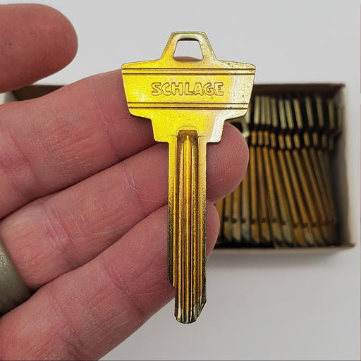 50x Schlage 35-202 Key Blanks Gold Tone Brass Stamped W NOS 1