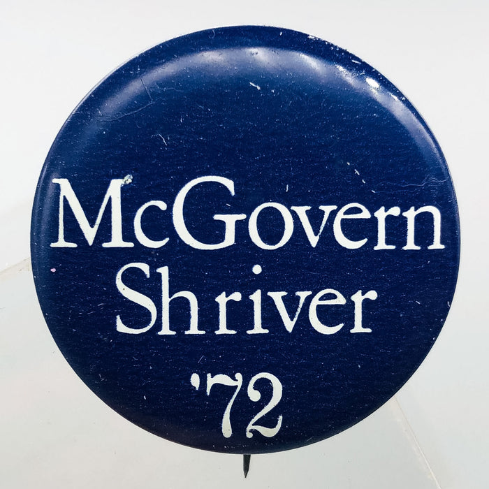 McGovern Shriver Political Button Pin 1.25" Presidential Campaign 1972 Blue 3