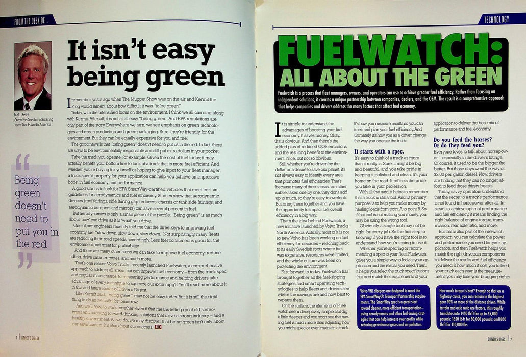 Driver's Digest Magazine October 2008 Fuelwatch: All About the Green