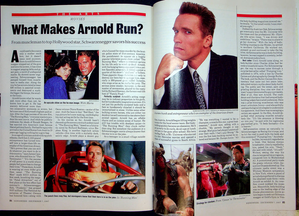 Newsweek Magazine December 7 1987 Arnold Schwarzenegger Movie Star Running Man