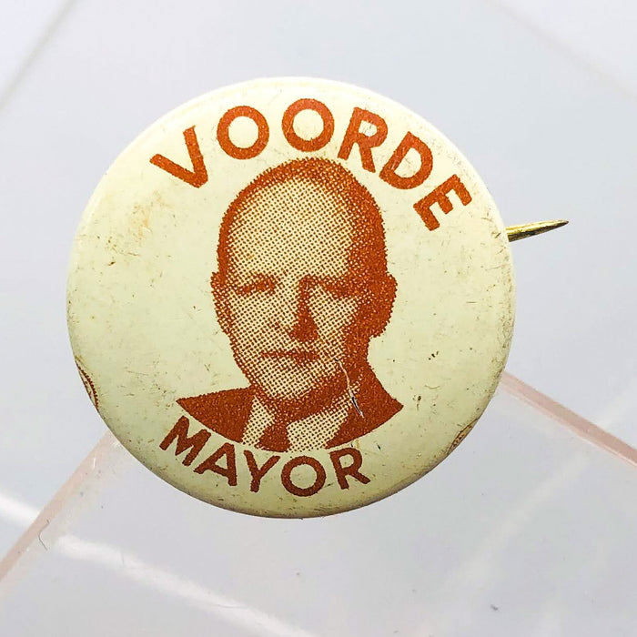 Voorde for Mayor Button Pin .75" South Bend Indiana Political Campaign Edward 7