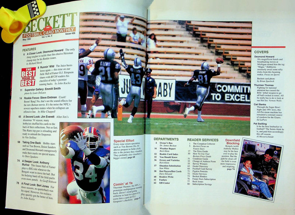 Beckett Football Magazine May 1992 # 26 Desmond Howard Pat Swilling Saints 2