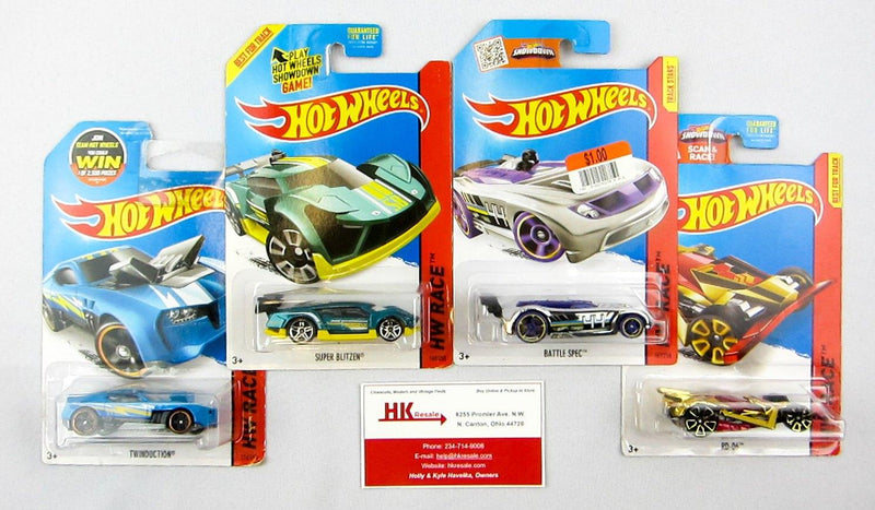 Hot Wheels HW Race Battle Spec, RD 06, Twinduction Blitzen Qty 4 NEW Diecast Car 1
