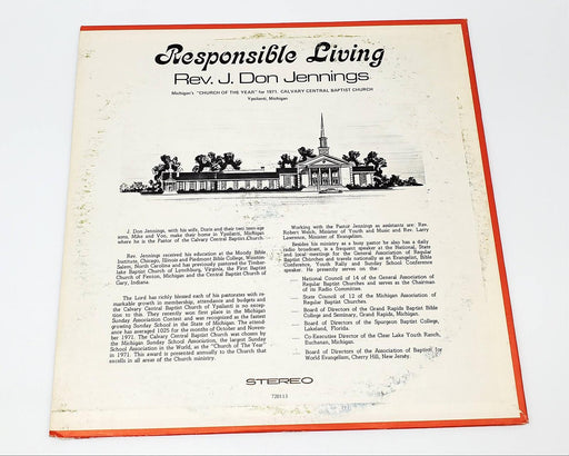 Rev. J. Don Jennings Responsible Living LP Record Landmark Records 1972 720113 2