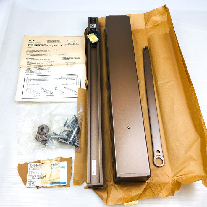 Yale 4244-MPI Door Closer Holder Electromechanical Arm LH Opener Dark Bronze New