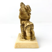 R & W Berries I Care Figurine Little Girl Straw Hat Statue Tree Trunk 9106 5