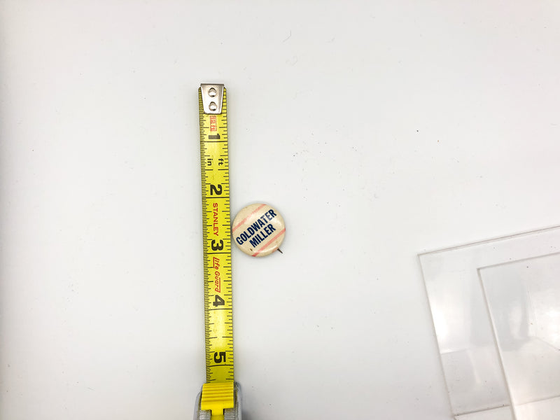 Vintage Goldwater Miller Pinback Button Presidential Campaign All White Union