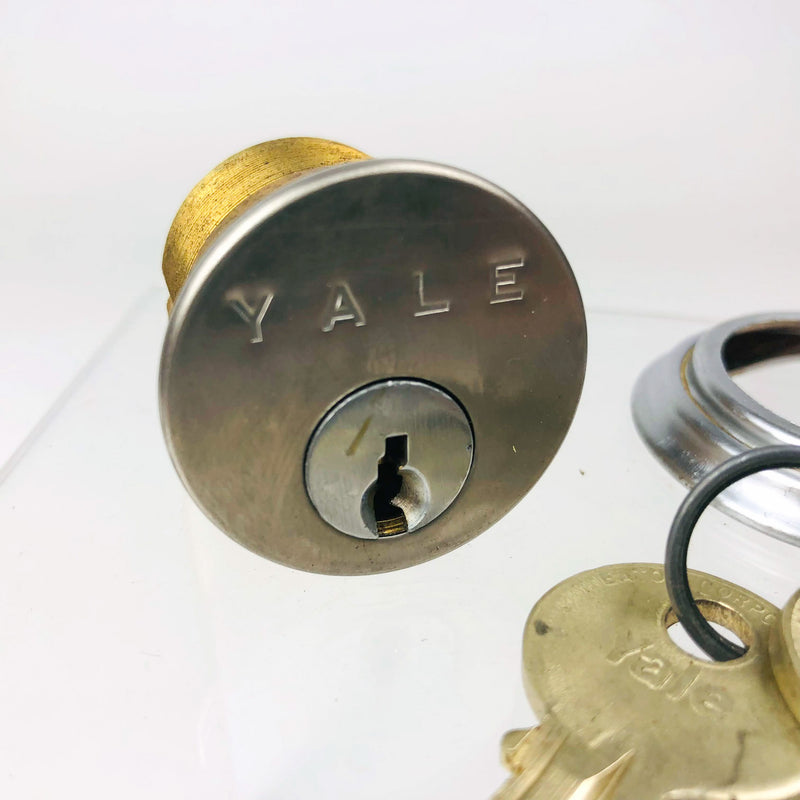 Yale Mortise Cylinder 1152 1-1/4" US32D Satin Stainless Steel O Bittings GC NOS