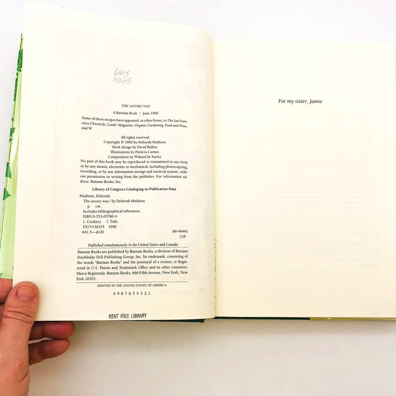 The Savory Way Hardcover Deborah Madison 1990 1st Edit Ex Libra Greens Cookbook 8