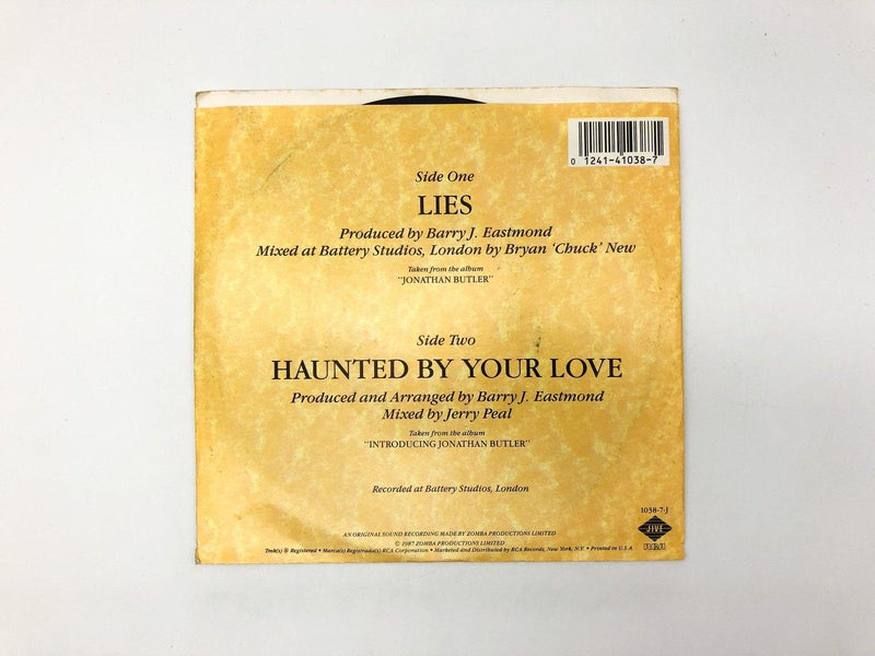 Jonathan Butler Lies Record 45 RPM Single 1038-7-J Jive 1987 Picture Sleeve 7" 2