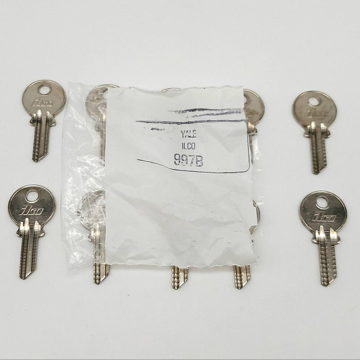 10x Ilco 997B Key Blanks Nickel Plated 4 Pin for Yale E10E3R NOS