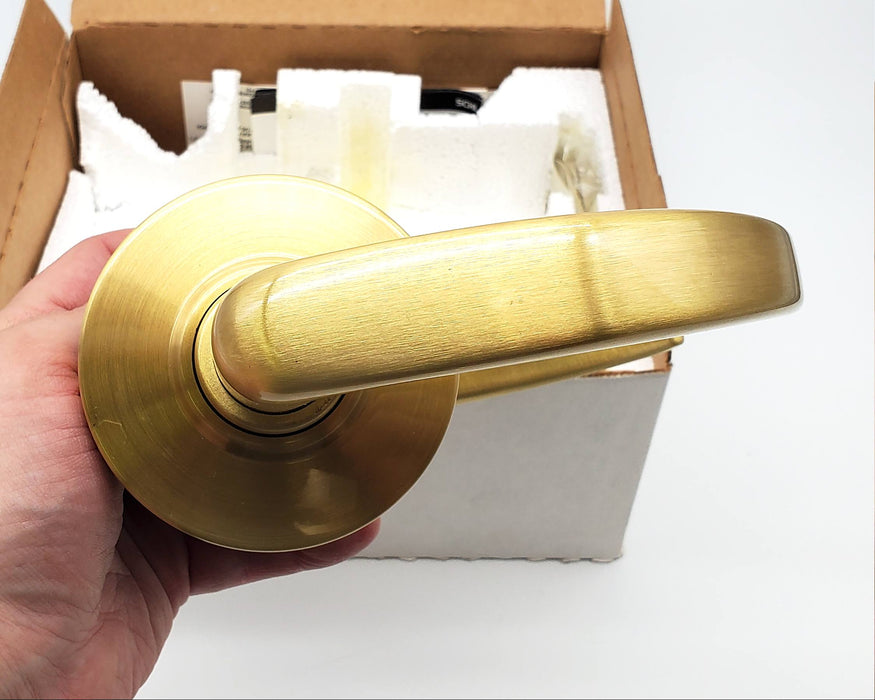 Schlage Door Lever Satin Brass SPA D10S Passage Latch NO LATCH BOX