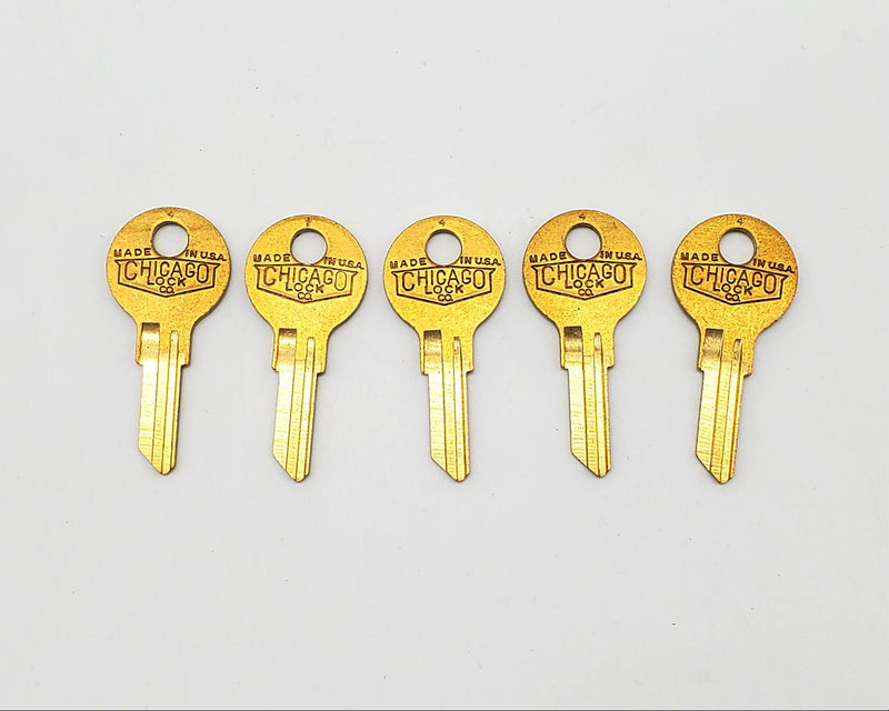 5x Chicago Lock Company K501 For File Cabinet Desk Cubicle Locks Brass NOS 3