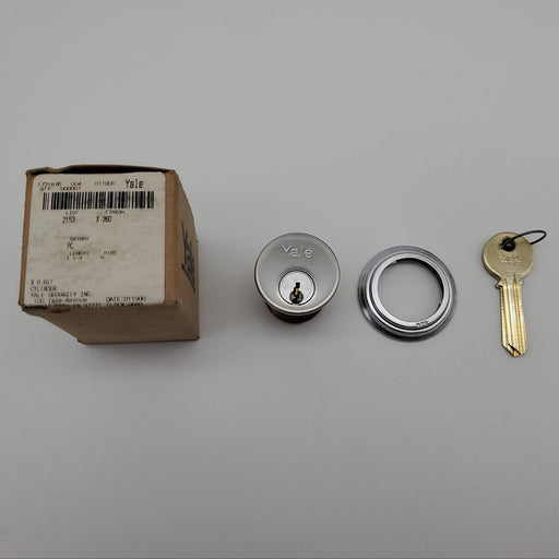 Yale Mortise Cylinder Lock 2153 Satin Chrome 1-1/8" Length PC Keyway 6 Pin NOS 2