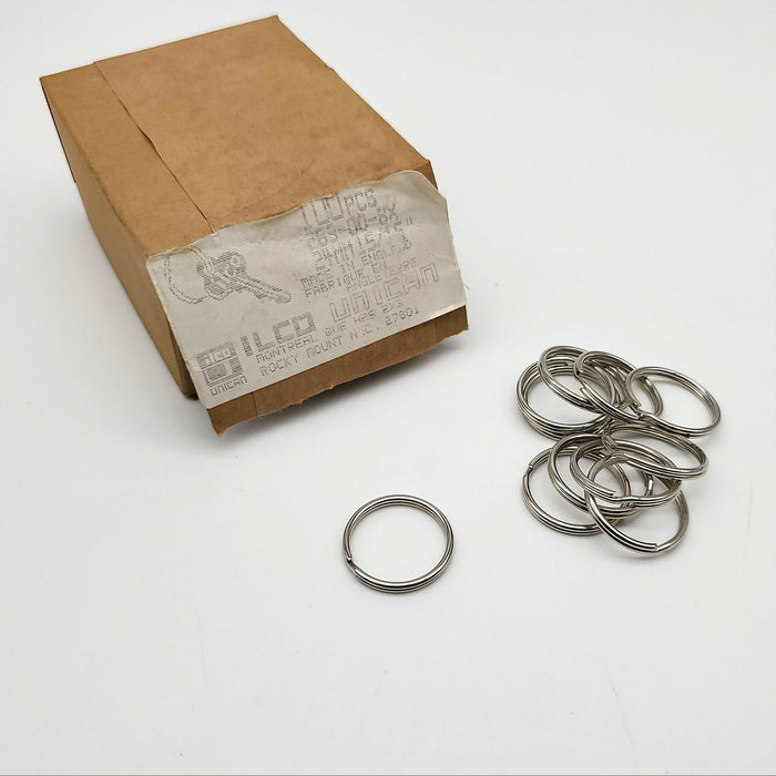 100x Ilco Split Key Ring 15/16" 24MM 263-00-8X UK Made Vintage NOS