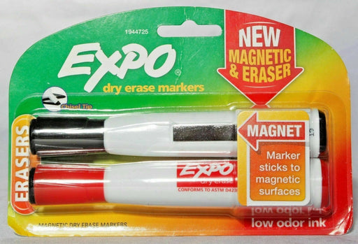 Expo Dry Erase Markers Magnetic Chisel Tip Eraser Low Odor 6 Red and 6 Black 2