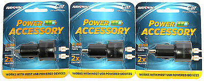 Rayovac 2-Port USB Power Car Charger 2.1A Output PS70A Lot of 3