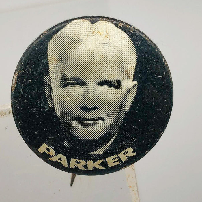 Parker Political Campaign Button Pin .875" Lithographers Union Label Vintage 8