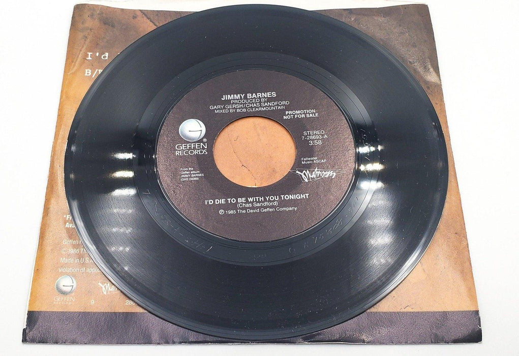 Jimmy Barnes I'd Die To Be With You Tonight Record 45 Single Geffen 1985 Promo 4