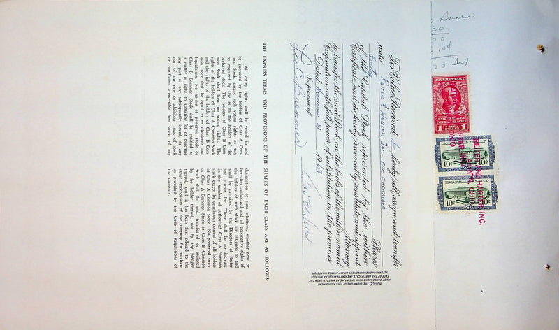 Reiter Dairy Company Stock Certificate Bond Scripophilly Akron Ohio 1965 No 257