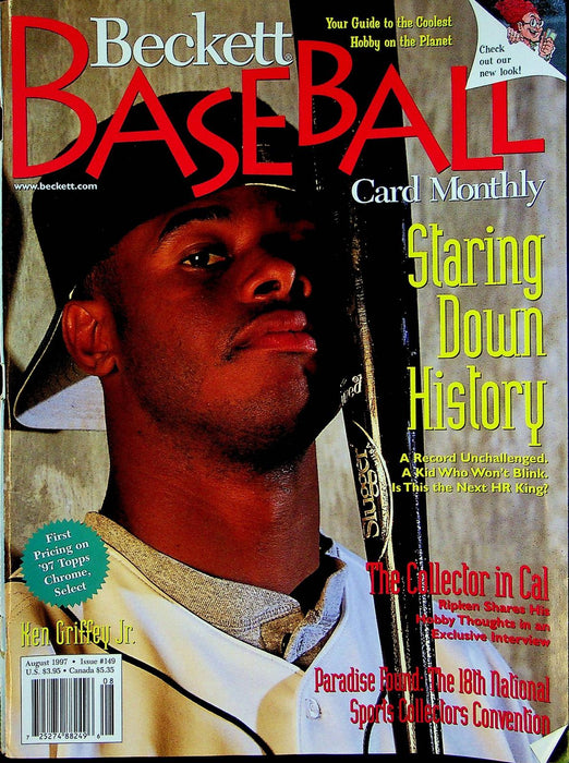 Beckett Baseball Magazine August 1997 # 149 Ken Griffey Jr David Justice CLEAN 1