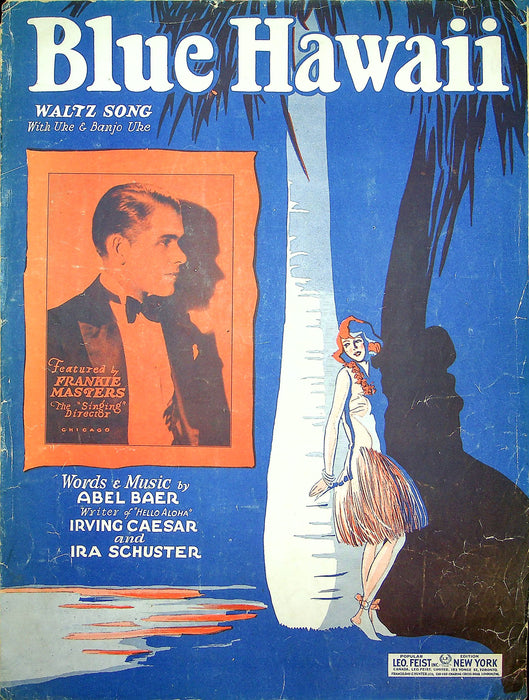 Sheet Music Blue Hawaii Frankie Masters Singing Director Chicago 1929 Waltz 1