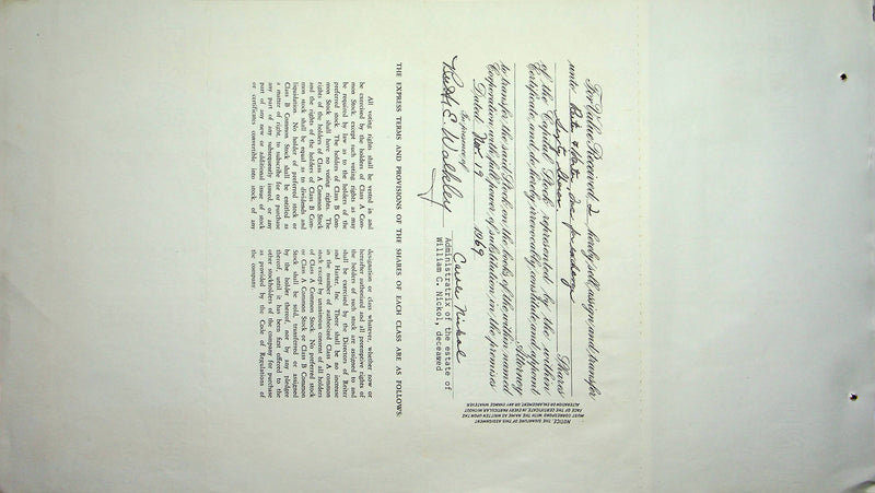 Reiter Dairy Company Stock Certificate Bond Scripophilly Akron Ohio 1969 No 366