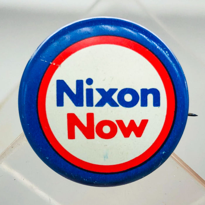 Richard Nixon Now Button Pin 1" Presidential Campaign Politics COADCO Vintage 18