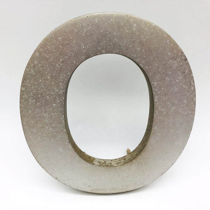 Cast Aluminum Letter O 8" Sign Spanjer Bro Chicago Brushed Architectural Salvage