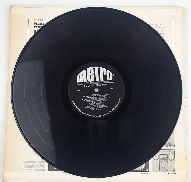 The Metropolitan Pops Orchestra Doctor Zhivago Record 33 RPM LP M570 Metro 1966 4