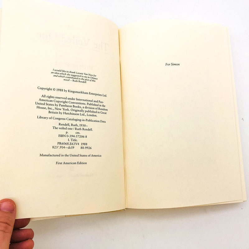 The Veiled One Hardcover Ruth Rendell 1988 1st Edition Psychological Mystery 8