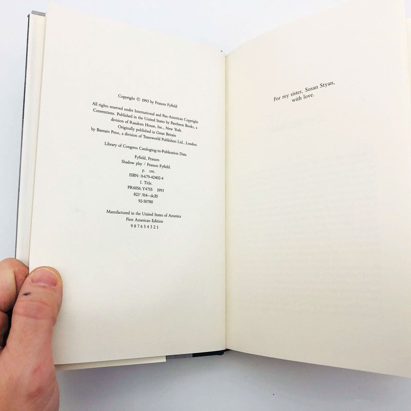 Frances Fyfield Book Shadow Play Hardcover 1993 1st Edition Alcoholic Preacher 8