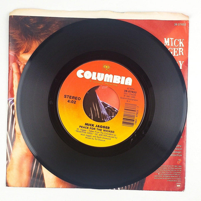 Mick Jagger Throwaway Record 45 RPM Single 38 07653 Columbia 1987 3