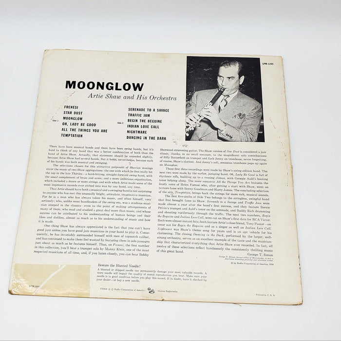 Artie Shaw And His Orchestra Moonglow LP Record RCA Victor 1956 LPM-1244 2