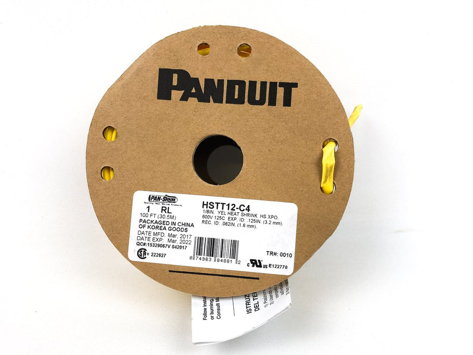 Panduit HSTT12-C Heat Shrink Tubing Yellow Thin Wall 100ft Per Reel .12" Diamete 3