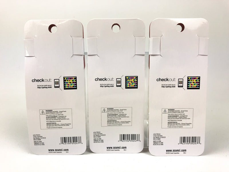 3-Pack Scunci Press On Hair Accessory Flowers Beaded Glitter Sparkle 39247-A