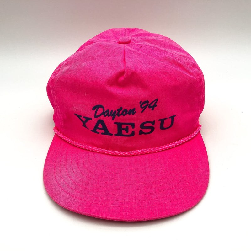 Vintage Yaesu Trucker Hat Adjustable Back Ham Radio Fest Dayton Ohio 1994 Pink 2 1