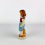 Occupied Japan Colonial Victorian Boy w/ Horn & Gold Accents 5 Inches 4