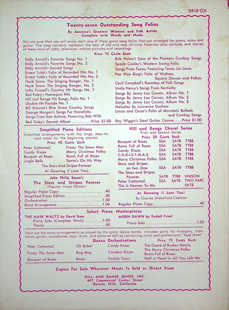 Sheet Music Auf Wiederseh'n Sweetheart Vera Lynn John Sexton Turner 1952 German 3