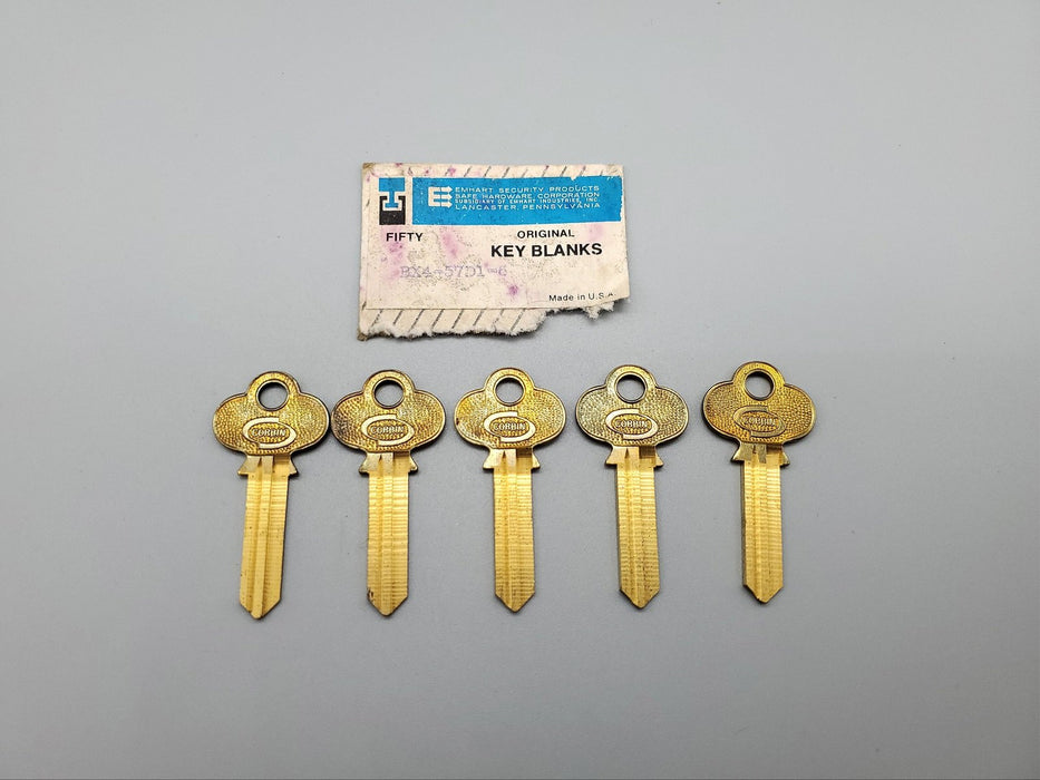 5x Corbin BX4-57D1 Key Blanks 57D1 Keyway Brass 6 Pin NOS 3