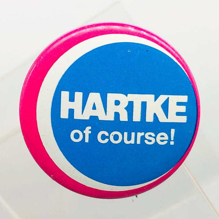 Hartke Of Course Button Pin 1.25" Indiana Senator Presidential Campaign Pink 4