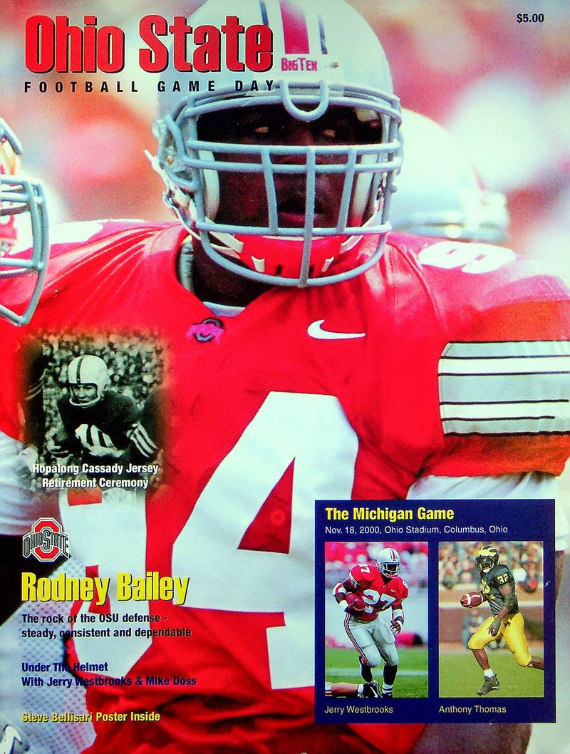 Ohio State Buckeye Football Program Nov 18 2000 Vs. Michigan State Spartans