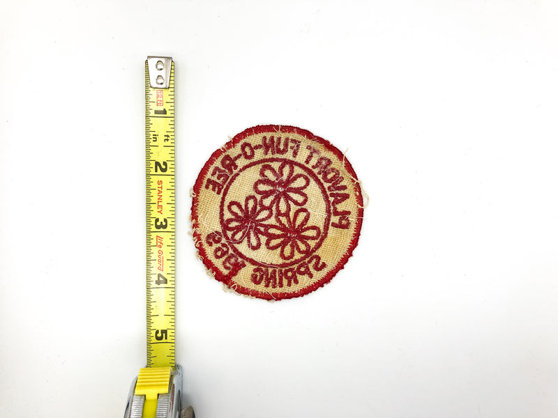 Vintage Girl Scout Patch Plavort Fun-O-Ree Spring 1969 Embroidered Red White 2