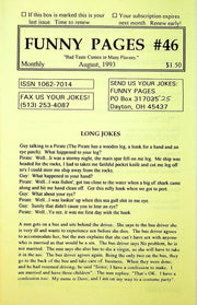 Funny Pages Zine 1993 46 Dayton Ohio Humor Zine 1