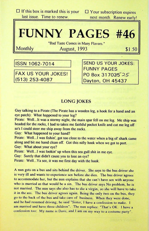 Funny Pages Zine 1993 46 Dayton Ohio Humor Zine 1