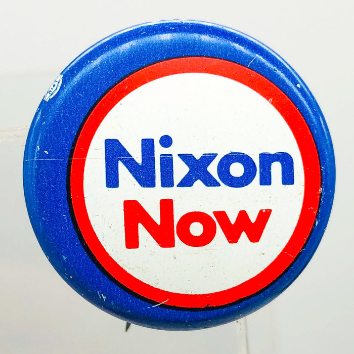 Richard Nixon Now Button Pin 1" Presidential Campaign Politics COADCO Vintage 4