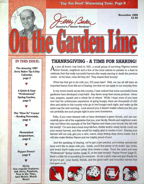 On The Garden Line Magazine Nov 1996 Rooting Perrenials, Houseplant Acupuncture