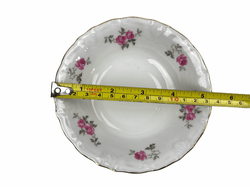 Winterling Pink Roses Small Soup Bowl Dessert Bavaria Germany Gold Accents 5