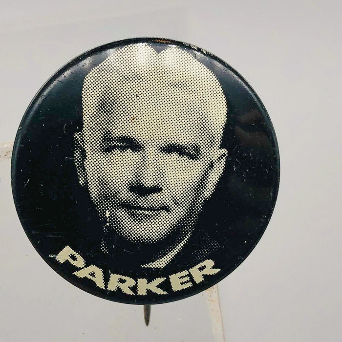 Parker Political Campaign Button Pin .875" Lithographers Union Label Vintage 19